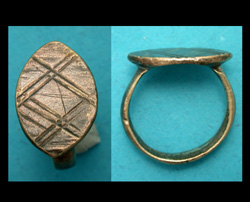 Ring, Medieval, Ladies, Diamond-pattern Intaglio, ca. 15th-16th Cent